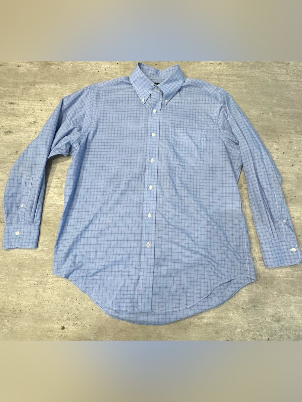 Ralph Lauren Men’s 16 32/33 Blue Plaid Non-Iron Cotton Classic Fit Dress Shirt
